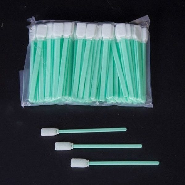 100 Sticks Inkjet Sponge Flat Head Cleaning Wipe Industrial Rod, Size:13cm(5 inch Small Wide Sponge Head) For Sale