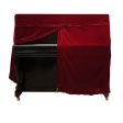 Gold Velvet Instrument Dust Cover Piano Full Cover, Size:150x60x110cm(Red) Fashion