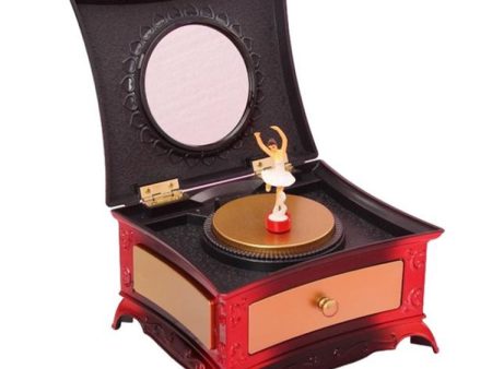 Classic Dressing Table Rotating Girl Music Box With Mirror Drawer Music Box(Redwood) Discount