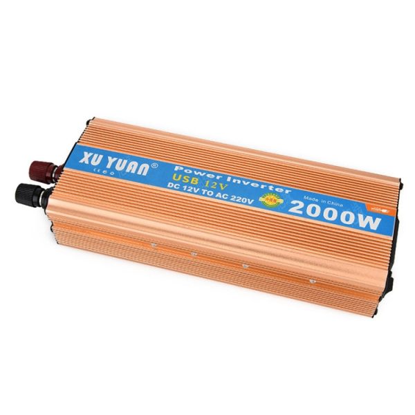 XUYUAN 2000W Inverter with USB Positive And Negative Reverse Connection Protection, Specification: Gold 12V to 110V Discount