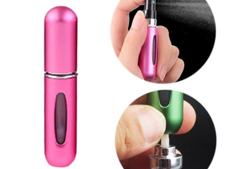 Portable Mini Aluminum Refillable Perfume Bottle Spray Empty Cosmetic Containers Atomizer, Capacity:5ml(Hot Pink) Sale