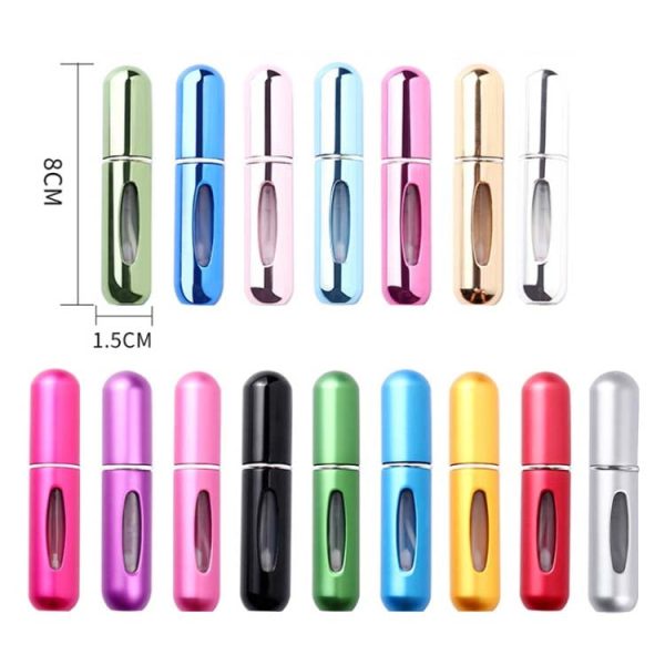 Portable Mini Aluminum Refillable Perfume Bottle Spray Empty Cosmetic Containers Atomizer, Capacity:5ml(Black) Supply