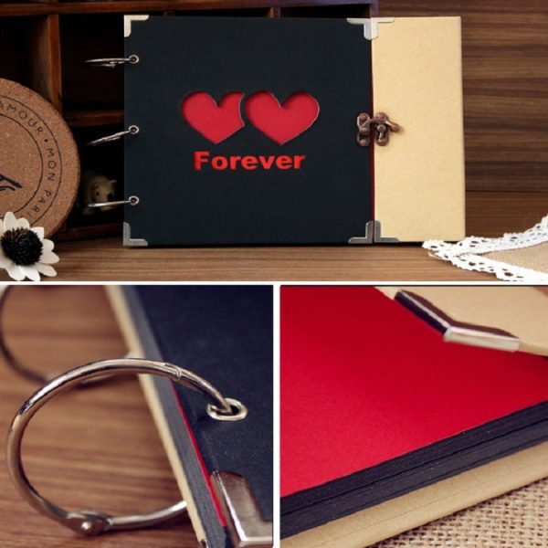 10 inch Hollow Ring Album Couple Models Creative Photo Album(Gold Powder Love) Online Sale