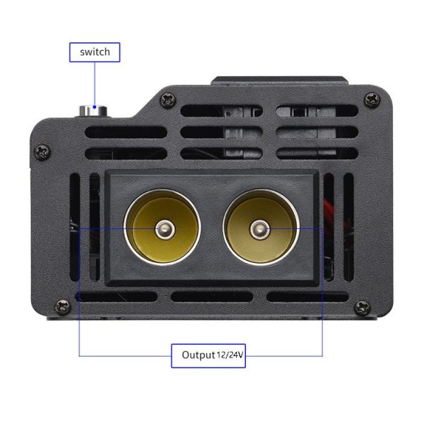 XUYUAN 3000W Car Inverter LED Colorful Atmosphere Light 4USB Charging Converter, UK Plug, Specification: 24V-220V Supply