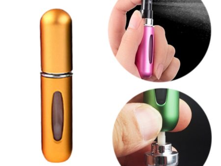 Portable Mini Aluminum Refillable Perfume Bottle Spray Empty Cosmetic Containers Atomizer, Capacity:5ml(Gold) For Discount