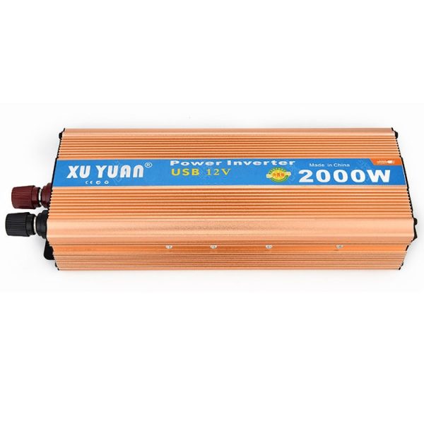 XUYUAN 2000W Inverter with USB Positive And Negative Reverse Connection Protection, Specification: Gold 24V to 110V on Sale