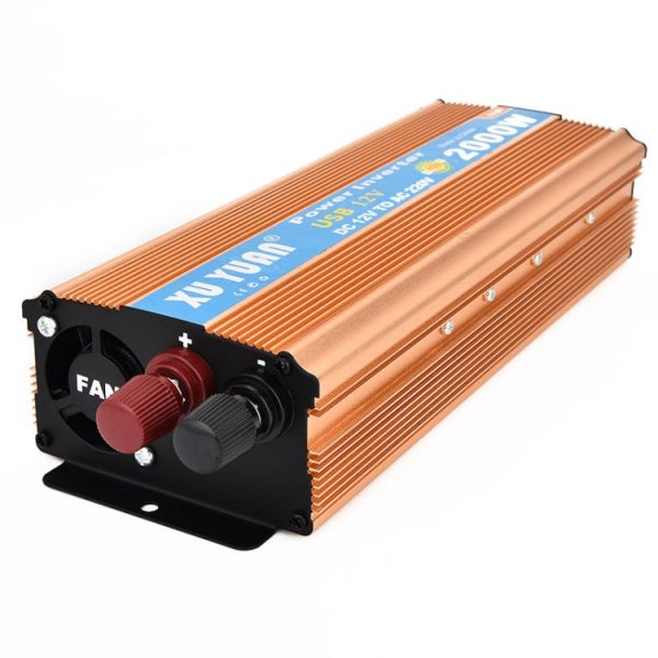 XUYUAN 2000W Inverter with USB Positive And Negative Reverse Connection Protection, Specification: Gold 12V to 110V Discount