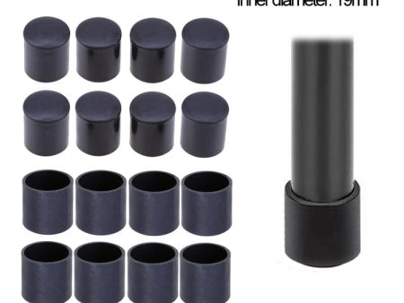 100 PCS Plastic Chair Feet Protectors Black Anti-skid Furniture Legs Table Base Cap Floor Protector Cover, Size:18mm Discount