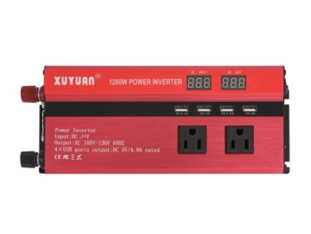 XUYUAN 1200W Car Inverter with Display Converter, US Plug, Specification: 24V to 110V Discount