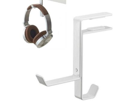 Headphone Stand Desktop Headset Hook Metal Bag Hanger, Color:White Hot on Sale