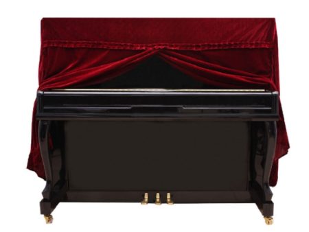 Gold Velvet Instrument Dust Cover Piano Full Cover, Size:150x60x110cm(Red) Fashion