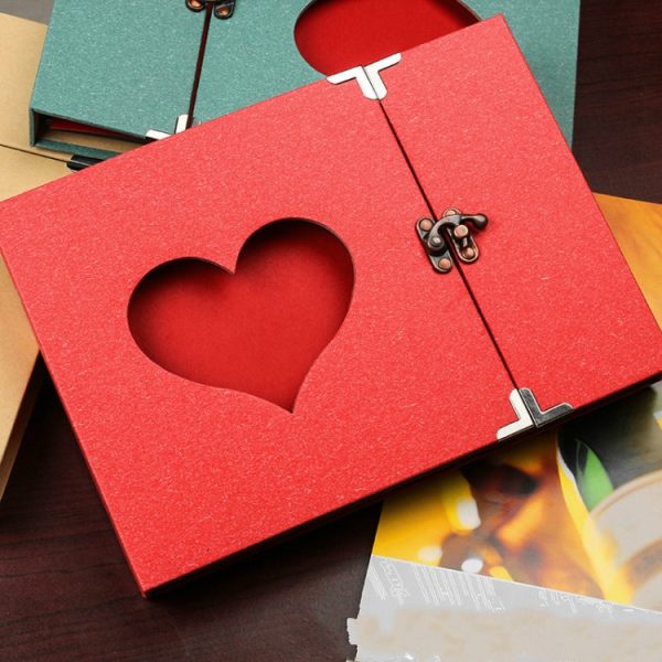 10 inch Hollow Ring Album Couple Models Creative Photo Album(Red Love) Online Sale