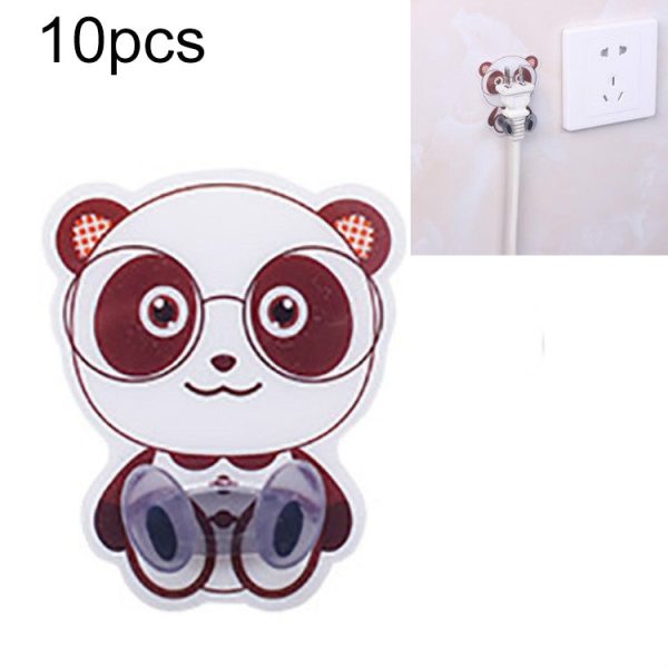 10pcs Multifunctional Household Wire Plug Cartoon Hook(Glasses Panda) For Cheap