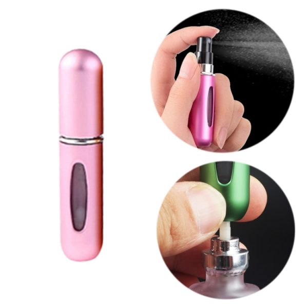 Portable Mini Aluminum Refillable Perfume Bottle Spray Empty Cosmetic Containers Atomizer, Capacity:5ml(Pink) Cheap