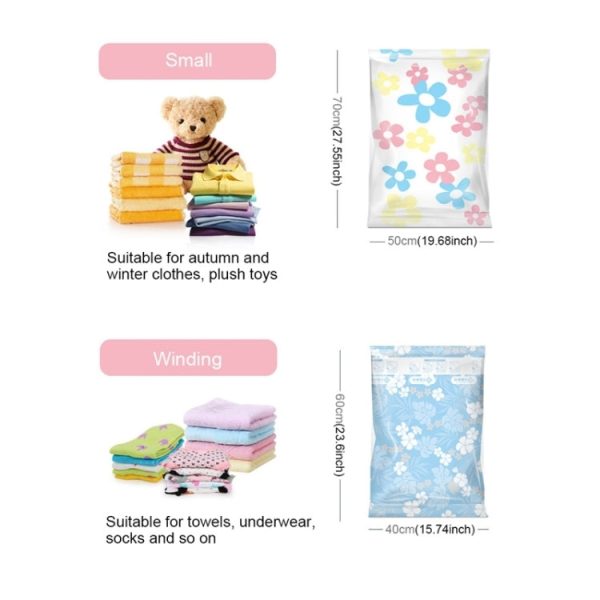 11 PCS Space Saving Sunflowers Pattern Vacuum Storage Bag, Thinken Quilts Clothing Vacuum Seal Storage Bag with a Hand Pump, Including: 3 PCS 80*100 cm，2 PCS 60*80 cm, 3 PCS 50*70 cm, 2 PCS 40*60 cm For Cheap