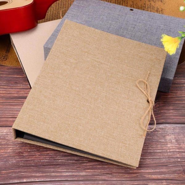 10 inch Vertical Photo Album Hand-paste Linen Album Children Growth Creative Gift Album(Brown) on Sale