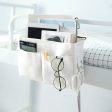 Dormitory Bedside Mobile Phone Storage Bag Hanging Sundries Basket(White) Online now